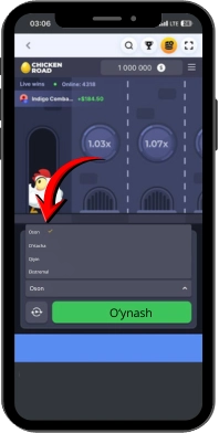 Qiyinchilik darajasini tanlash